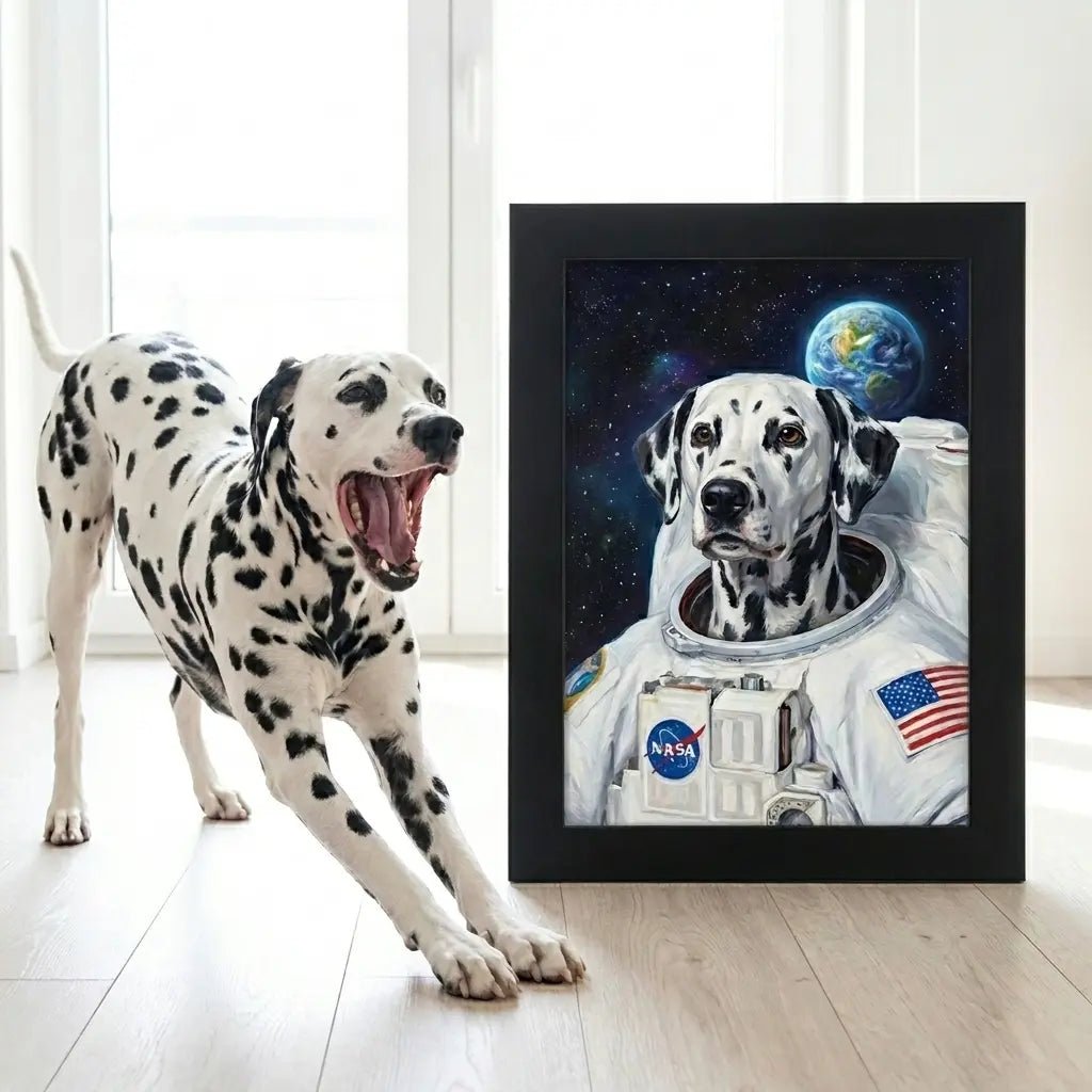 astronaut cat portrait custom pet oil painting cat personalized gift alt2 — view 4
