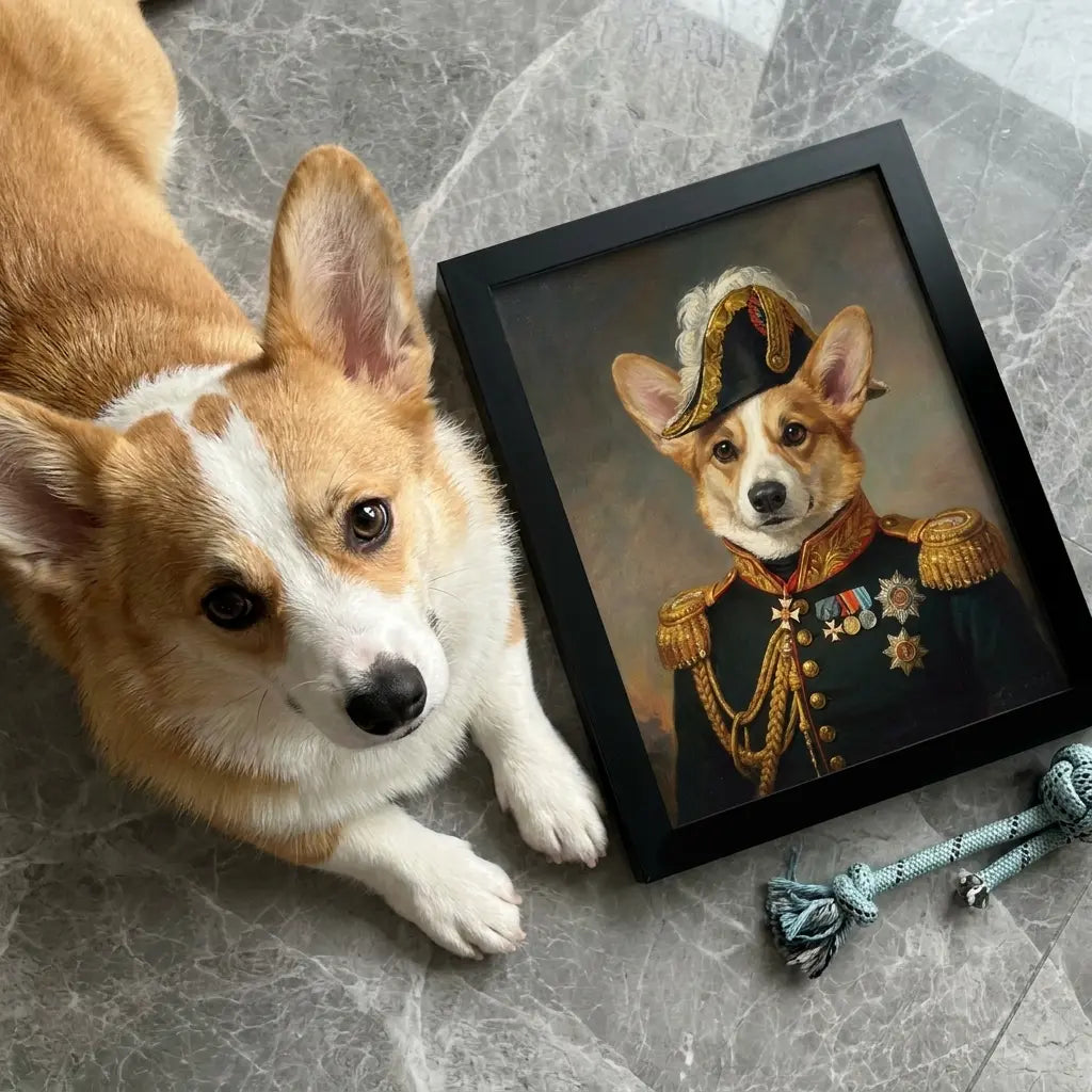 custom corgi historical general portrait_webp