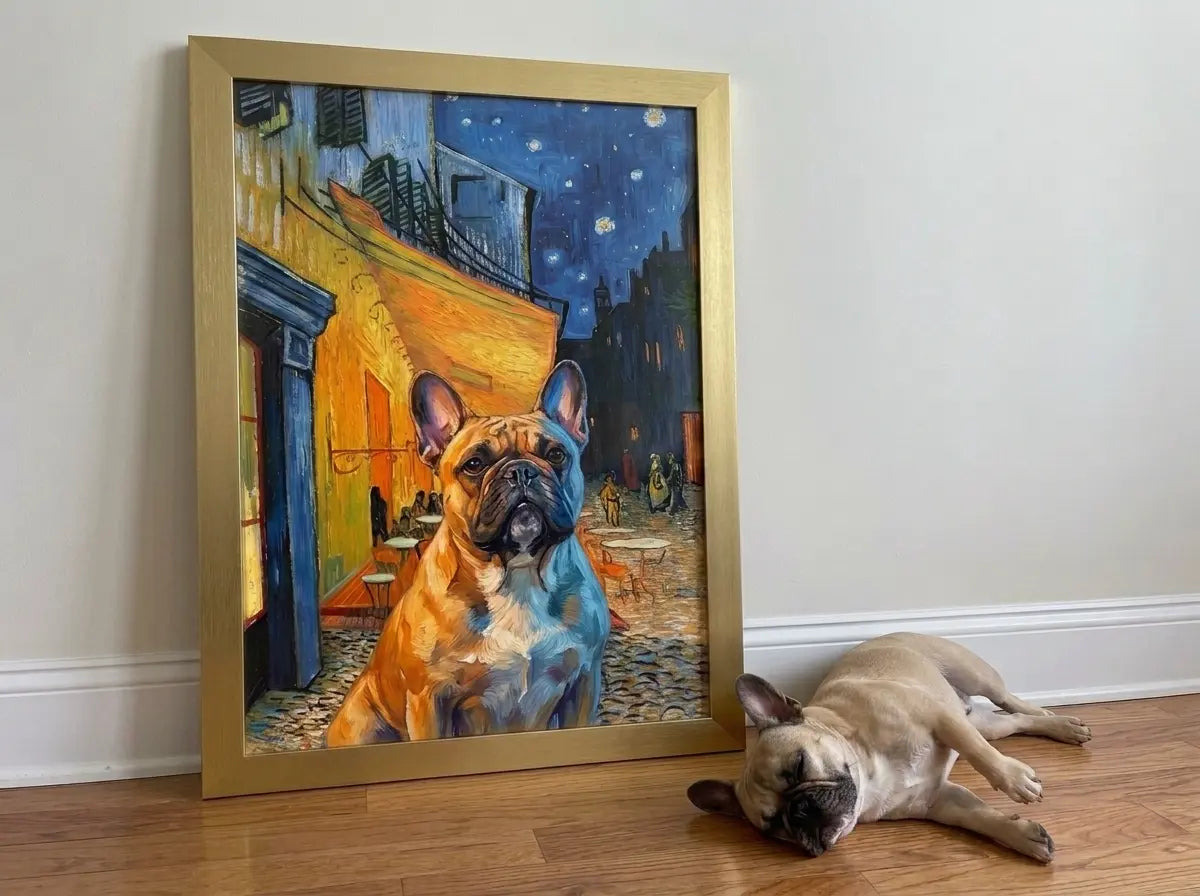 custom pet portrait cafe terrace at night vintage cafe pet pet canvas art alt202607111736 2