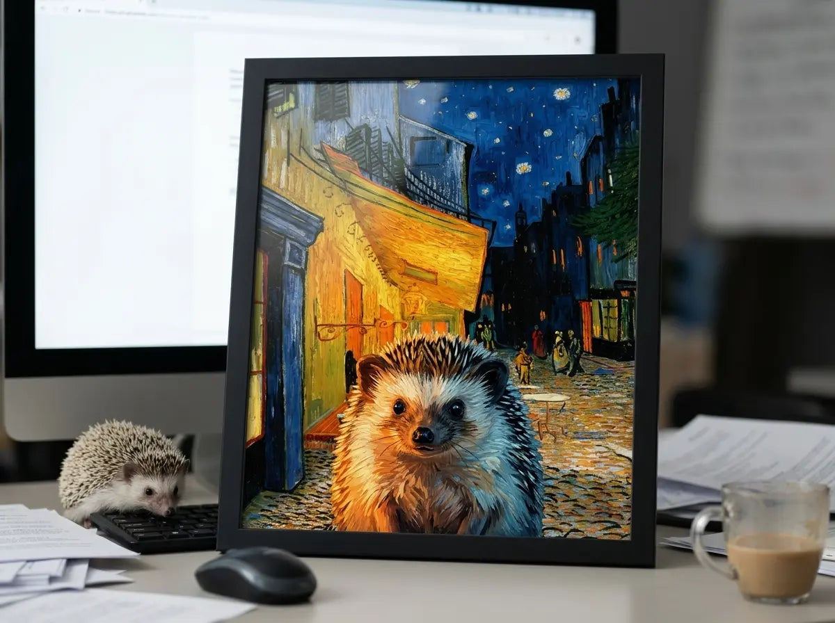 custom pet portrait cafe terrace at night vintage cafe pet pet canvas art alt202607111738