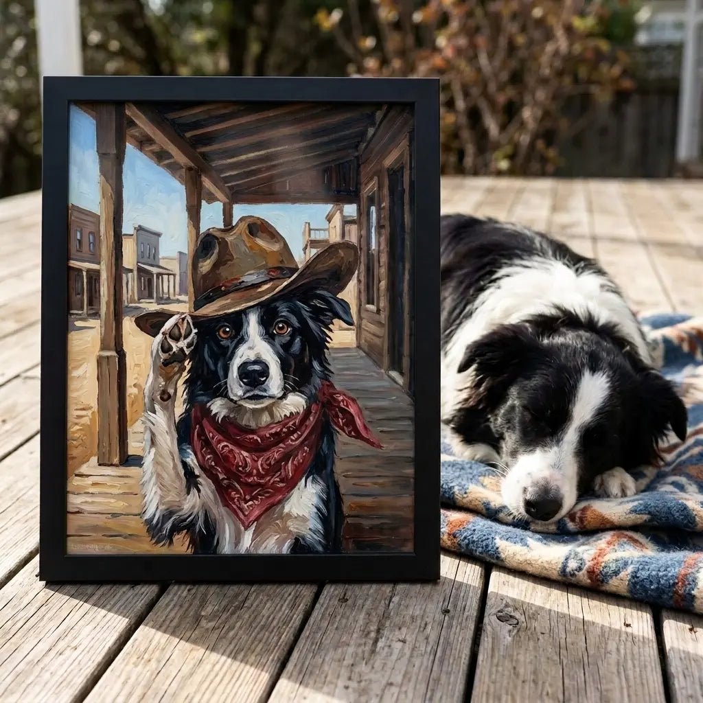 custom pet portrait cowboy patriot red bandana cowboy dog canvas art alt202607031836 — view 3