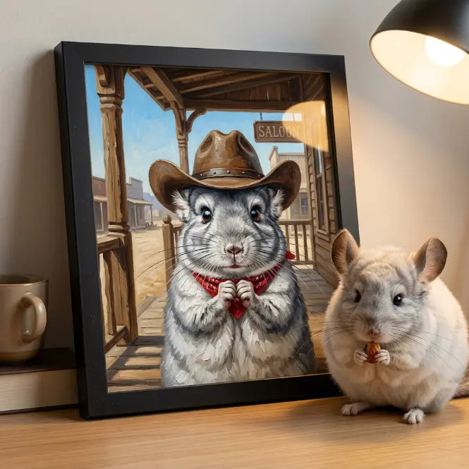 custom pet portrait cowboy patriot red bandana cowboy pet canvas art alt86 — view 2