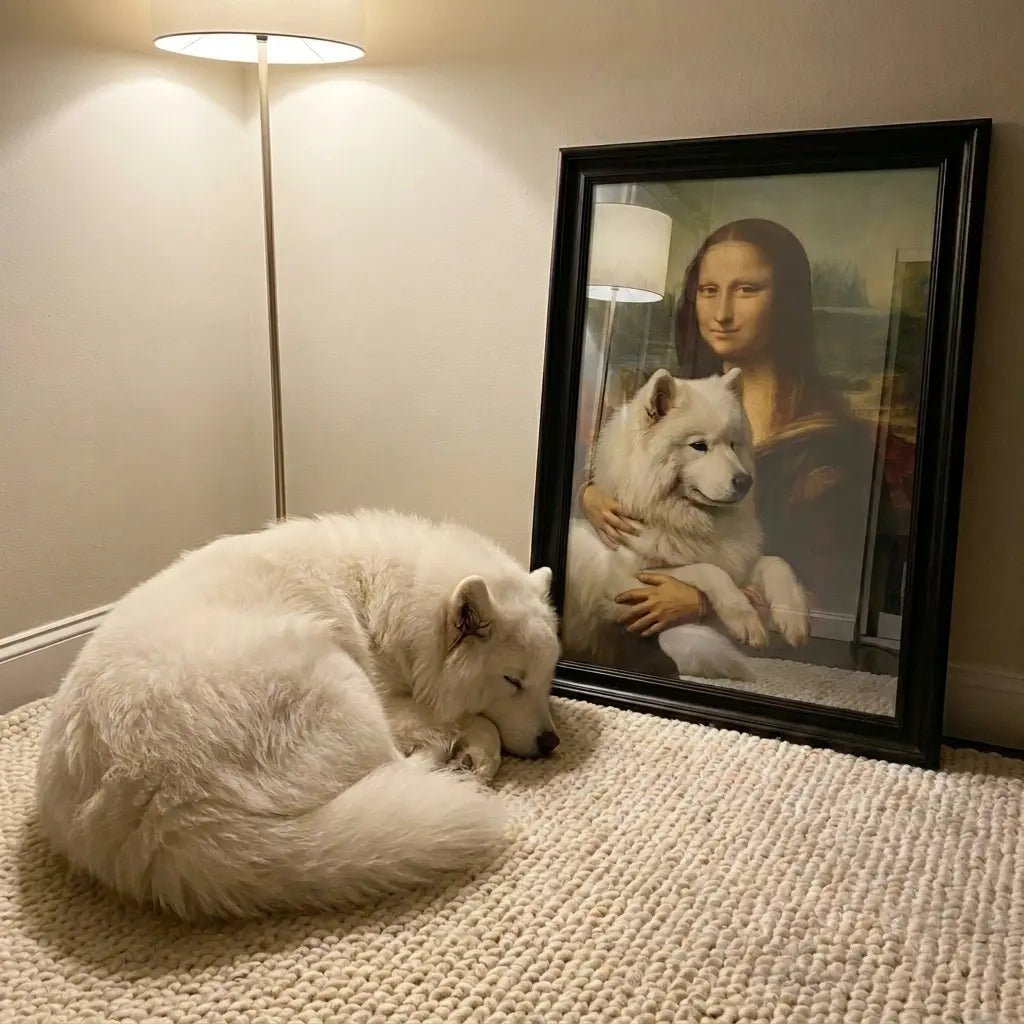 custom pet portrait mona lisa renaissance smile dog canvas art alt202607061452 — view 2
