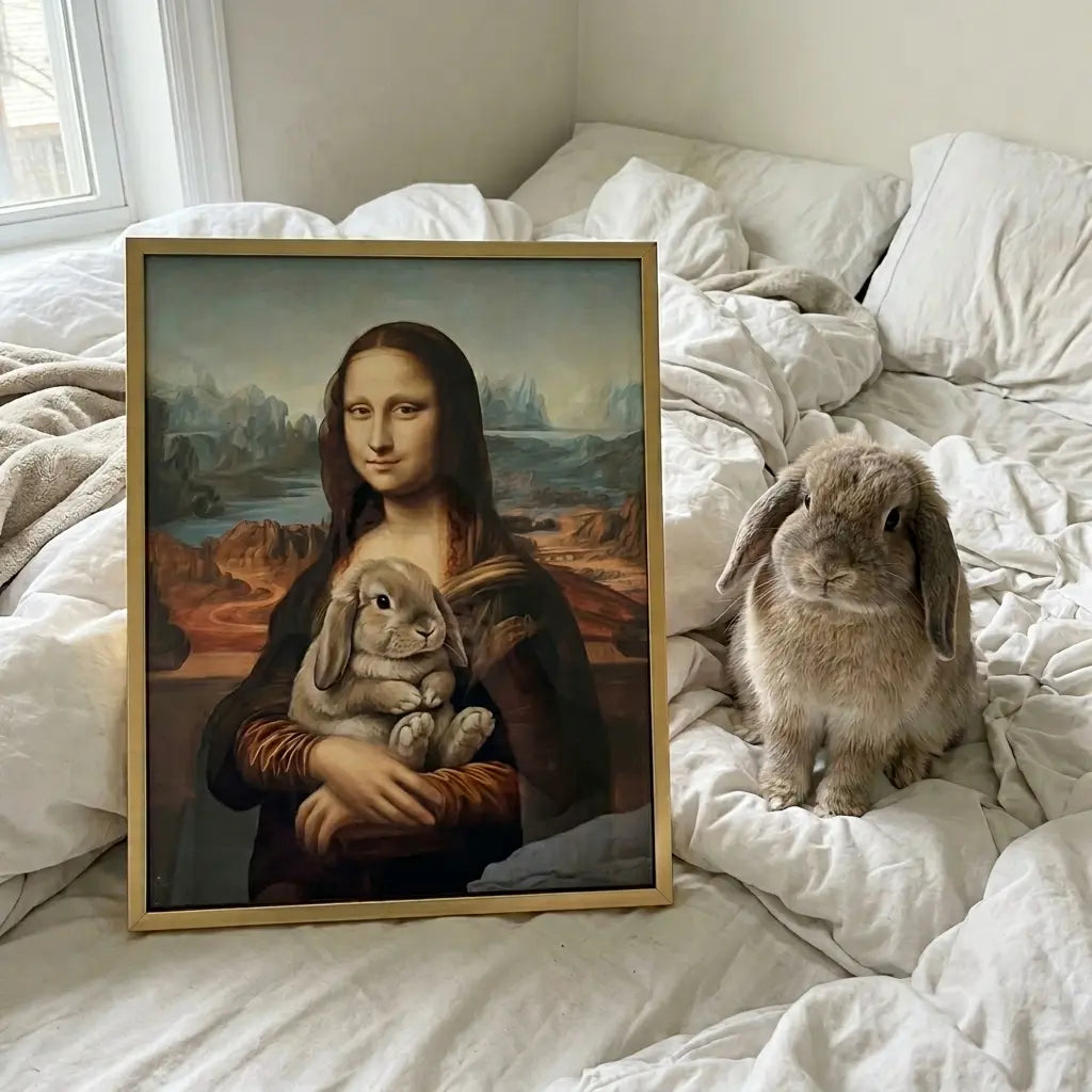 custom pet portrait mona lisa renaissance smile pet canvas art alt202607061517 3 — view 3