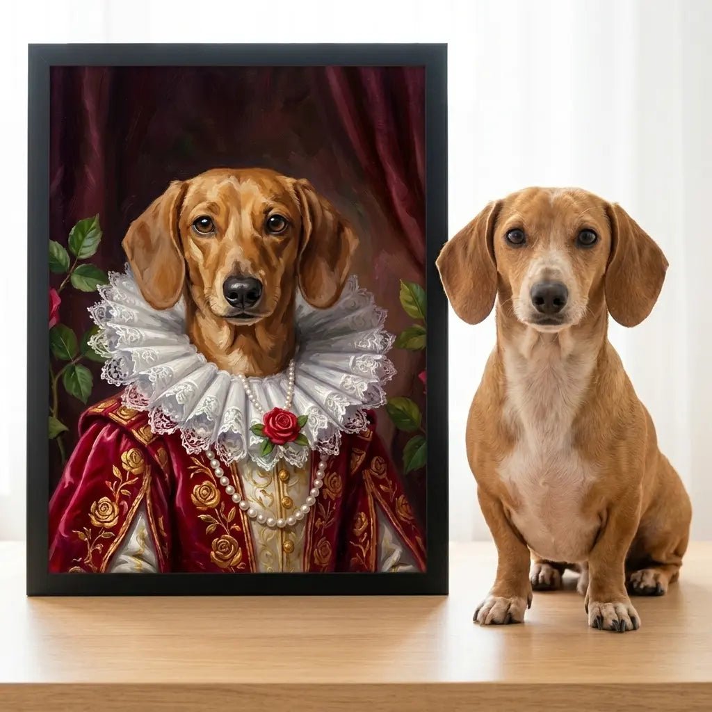 custom pet portrait rose queen royal rose petals pet canvas art alt202607041809 — view 3
