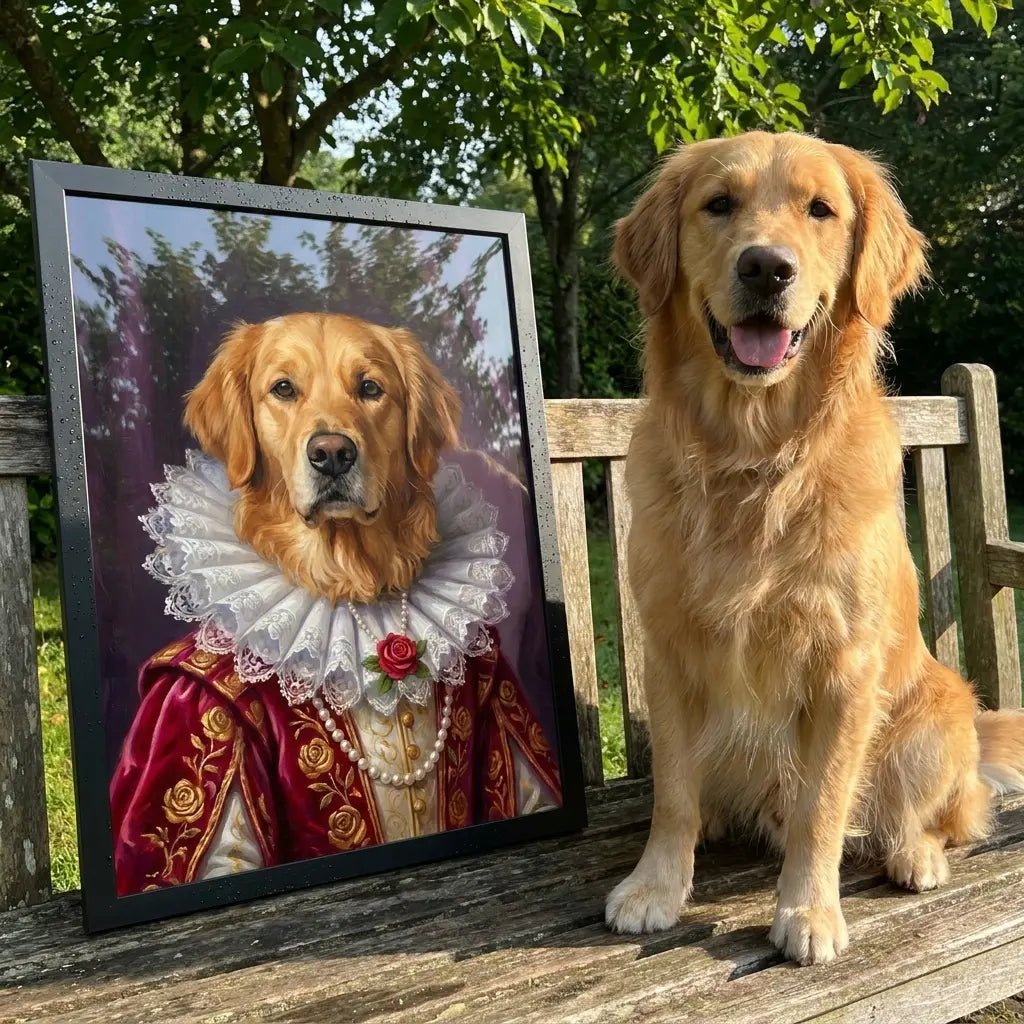 custom pet portrait rose queen royal rose petals pet canvas art alt202607041810 2 — view 1