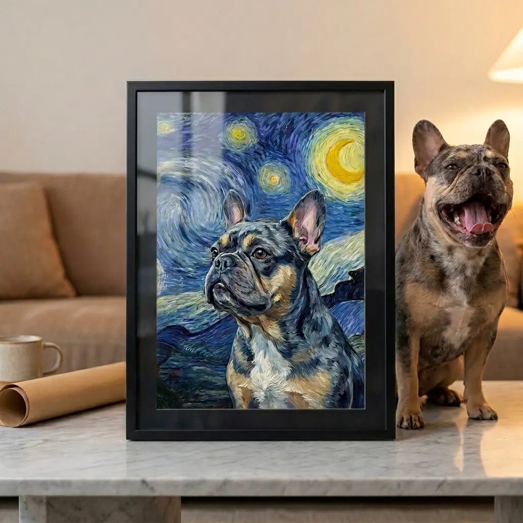 custom pet portrait starry night van gogh sky cat canvas art alt3