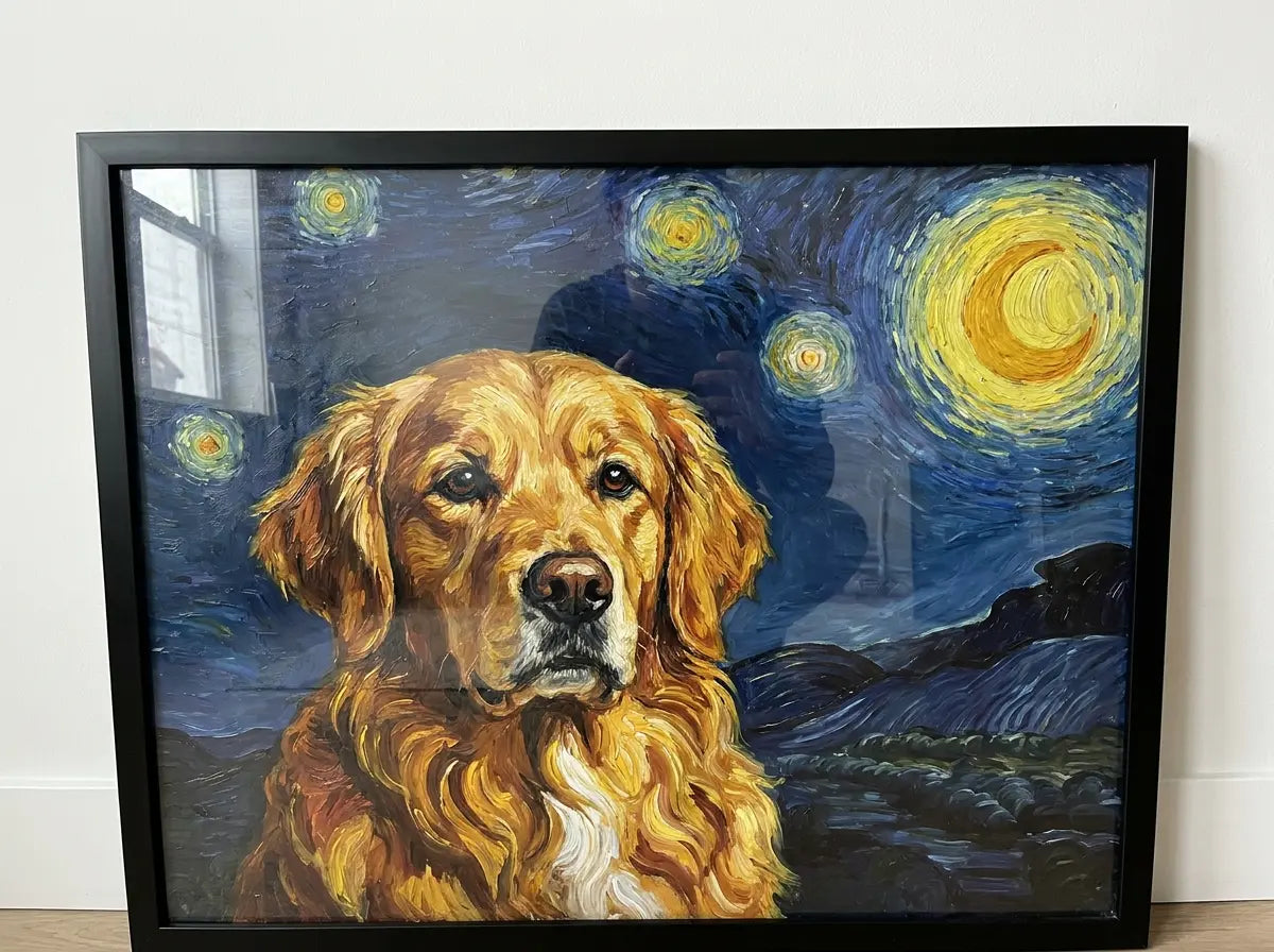 custom pet portrait starry night van gogh sky pet ugc review