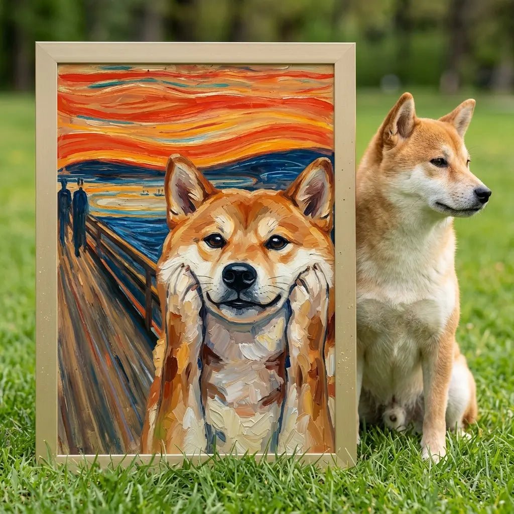custom pet portrait the scream expressionist canvas cat canvas art alt1 — view 3
