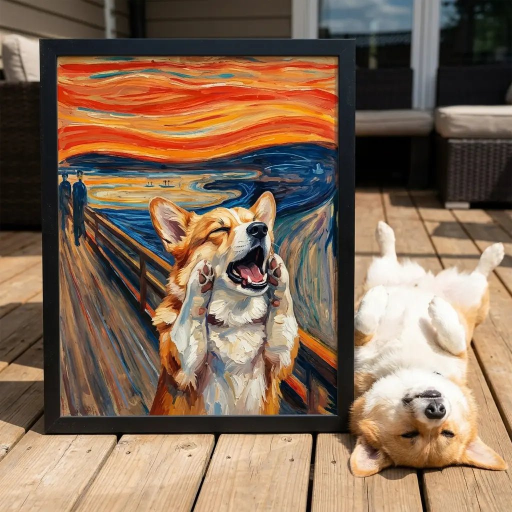 custom pet portrait the scream expressionist canvas cat canvas art alt2