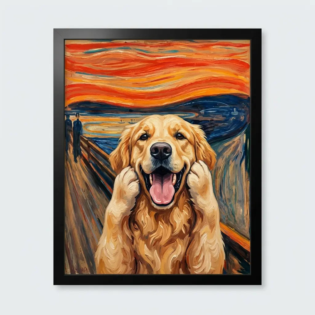 custom pet portrait the scream expressionist canvas cat canvas art alt3