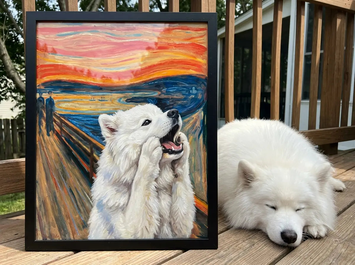 custom pet portrait the scream expressionist canvas cat ugc review alt4