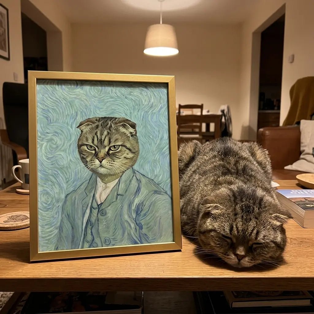 custom pet portrait van gogh self portrait post impressionist canvas pet canvas art alt202607071245 — view 4