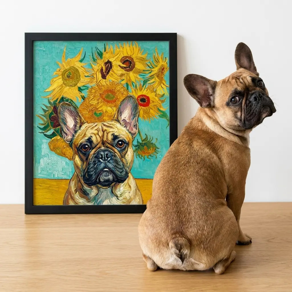 custom pet portrait van gogh sunflower impressionist sunflower pet canvas art alt202607052000