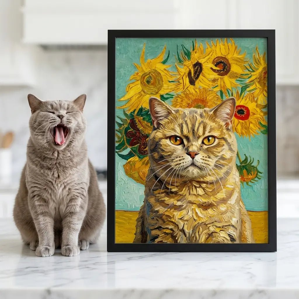custom pet portrait van gogh sunflower impressionist sunflower pet canvas art alt202607052001 — view 3