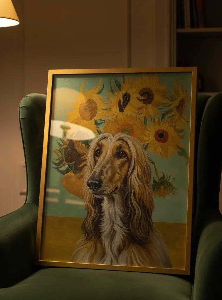 custom pet portrait van gogh sunflower impressionist sunflower pet ugc review alt4 3